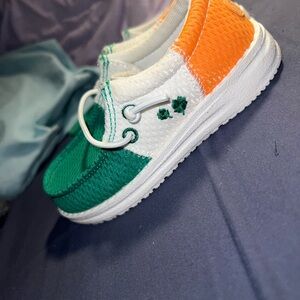 Hey Dude Kids' Green and Orange Shoes